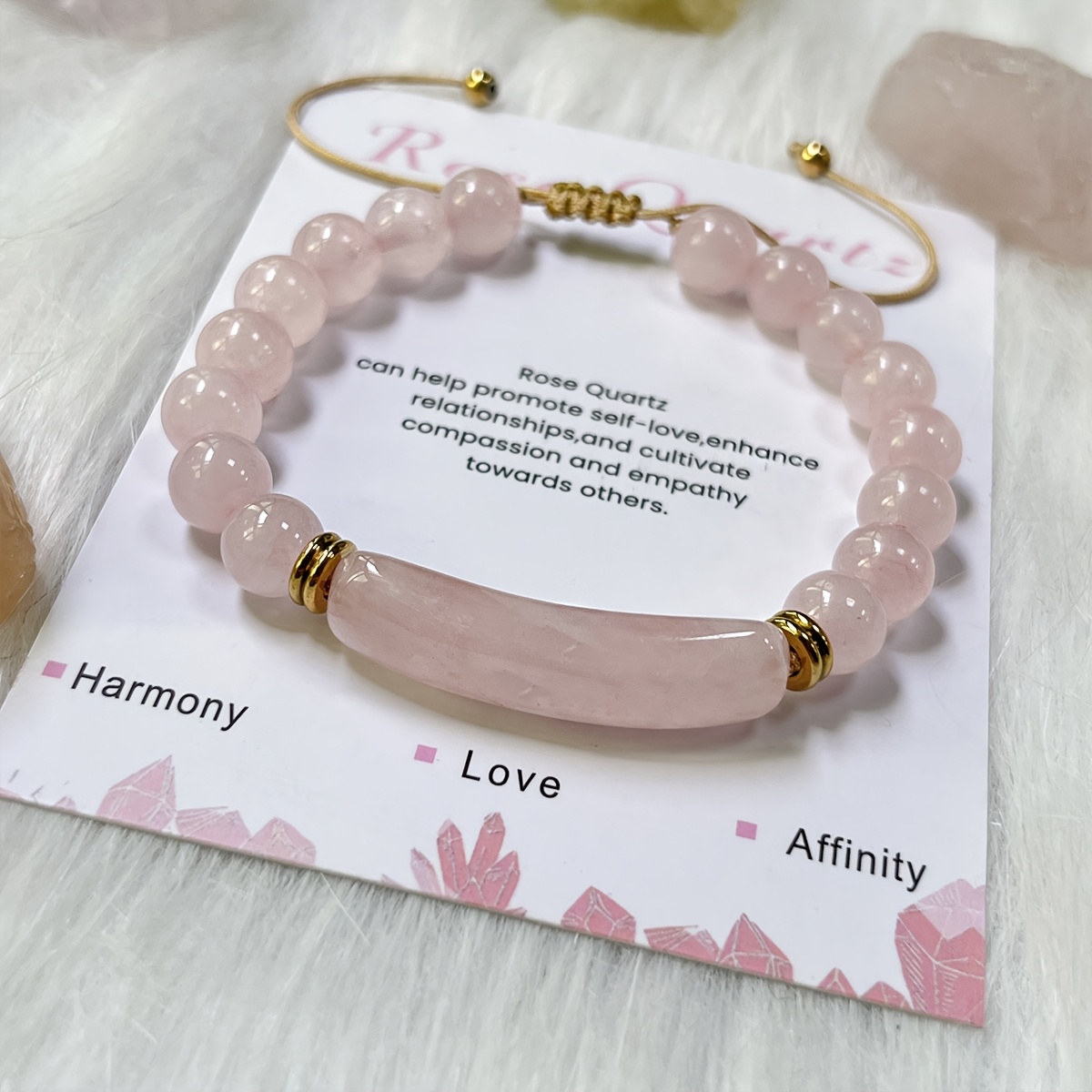 Self-Love Rose Quartz Bracelet, Heart Chakra Accessory
